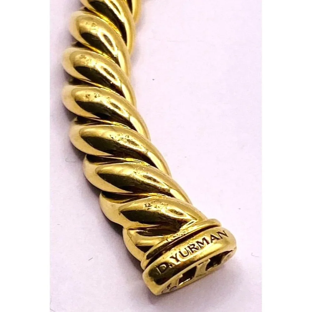 David Yurman Sculpted 18K Yellow Gold  Bracelet 8mm Wide - Picture 3 of 13